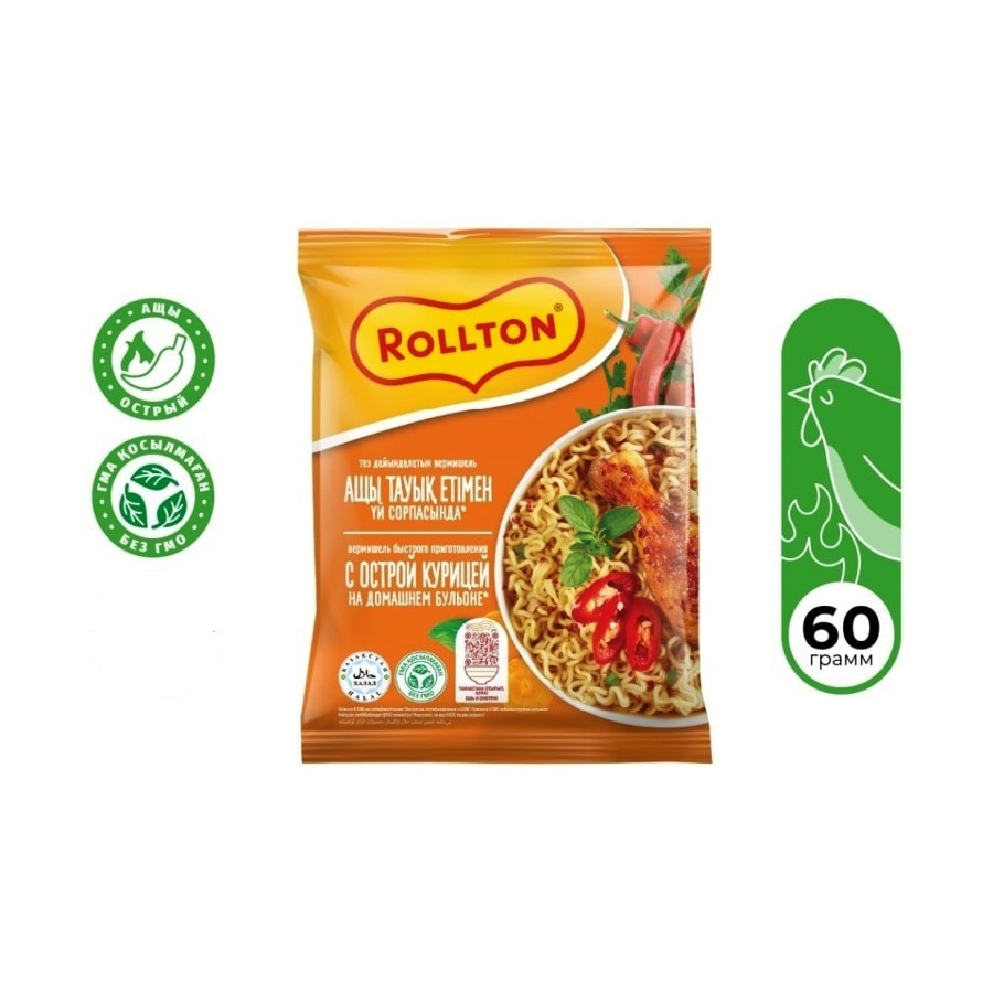 Роллтон вермишель с острой курицей 60 г.